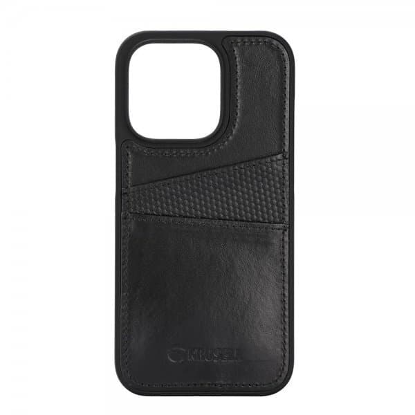 Krusell iPhone 14 Pro Max Skal Leather CardCover Svart