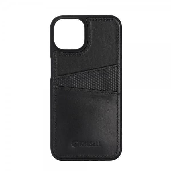 Krusell iPhone 14 Plus Cover Leather CardCover Sort