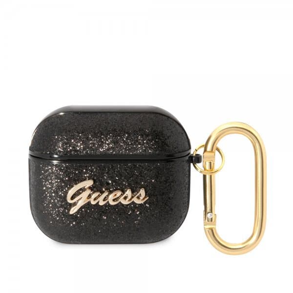 Guess AirPods 3 Deksel Glitter Flakes Svart
