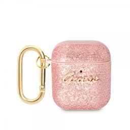 Guess AirPods 1/2 Kuori Glitter Flakes Vaaleanpunainen