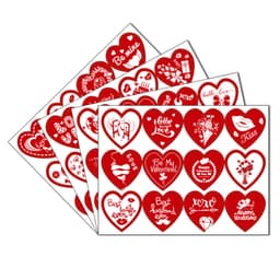 Hjärta alla hjärtans dag klistermärken 4 ark 48-pack Rød