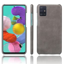 Samsung Galaxy A71 Läder Klätt Skal - Grå