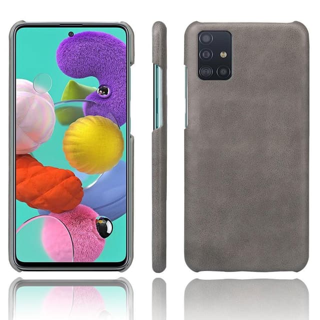 Samsung Galaxy A71 Läder Klätt Skal - Grå