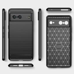 Karbon fiber Texture Skal TPU till Google Pixel 7 - Svart