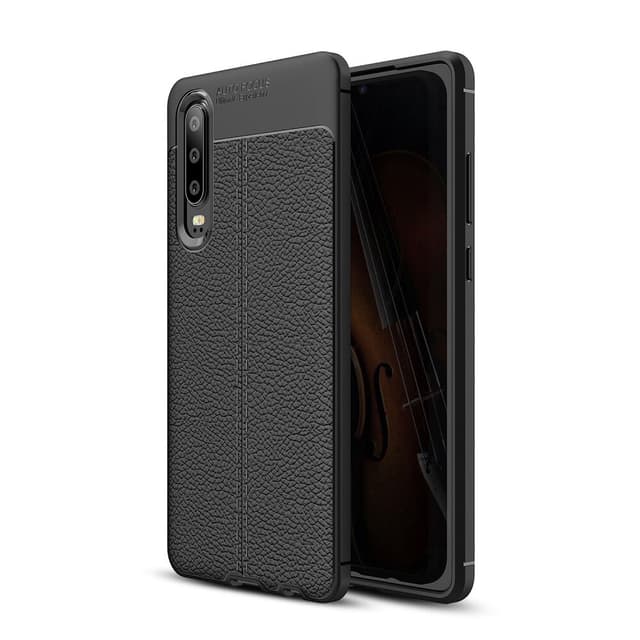 TPU-skal Litchi Grain Huawei P30 - Svart