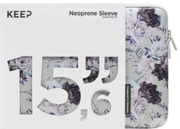 KEEP 15.6" PC neoprenfodral (Silver Summer Flower)