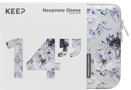KEEP 14" PC neoprenfodral (Silver Summer Flower)