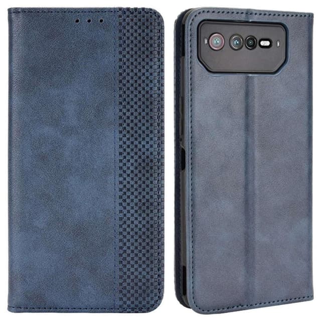 SKALO Asus ROG Phone 6/6Pro/6D/6D Ultimate 5G Kohokuvioitu Premium lompakkokotelo - Sininen