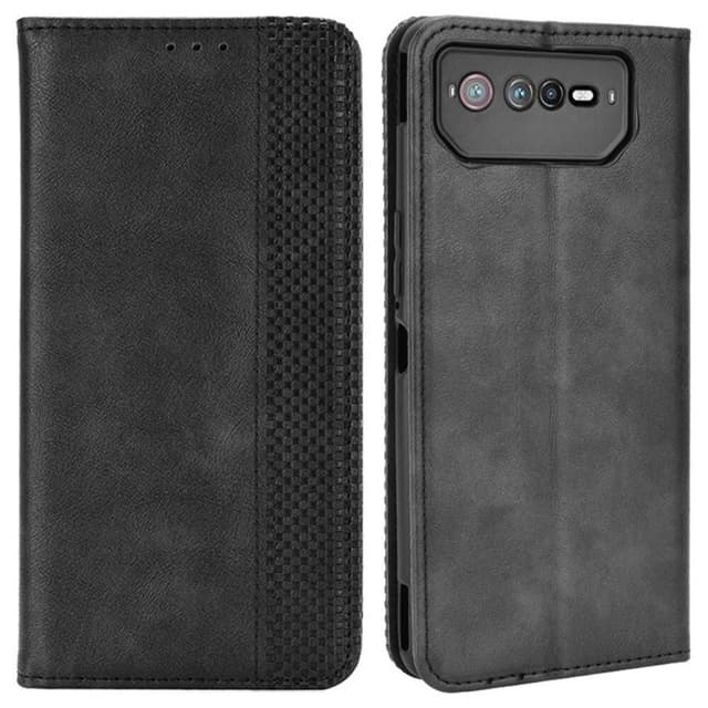 SKALO Asus ROG Phone 6/6Pro/6D/6D Ultimate 5G Kohokuvioitu Premium lompakkokotelo - Musta