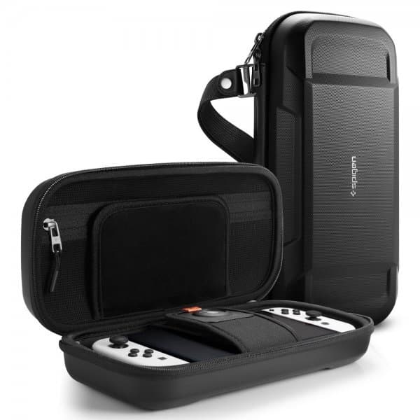 Spigen Nintendo Switch OLED Etui Rugged Armor Pro Sort