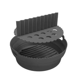 Sammenklappelig rund Air Fryer silikoneform med skillevæg Black