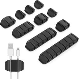 Självhäftande kabelhållare Clip Kit 10-pack Svart