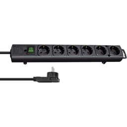 Brennenstuhl 1153300100 Stikdåse med afbryder 6x Sort
