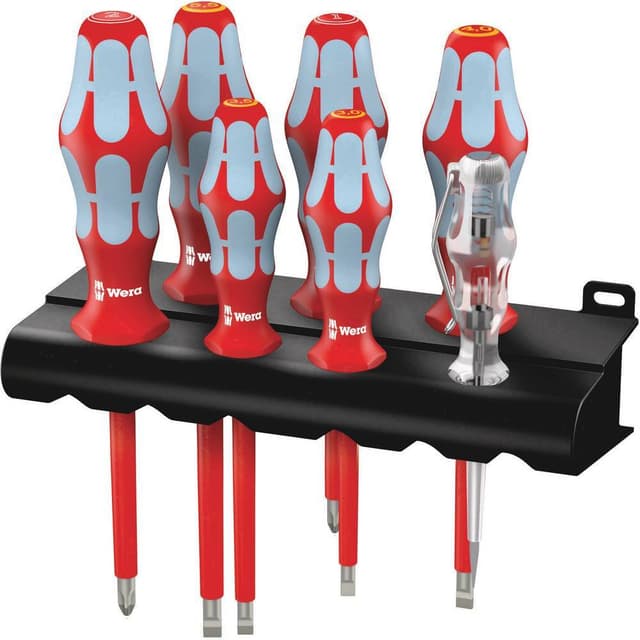 VDE Skruvmejsel set 7 delar Wera 3160 i/7 Rack Spår
