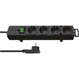 Brennenstuhl 1153100100 Stikdåse med afbryder 4x Sort