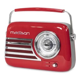 Madison retro radio m. Bluetooth og FM (Rød)