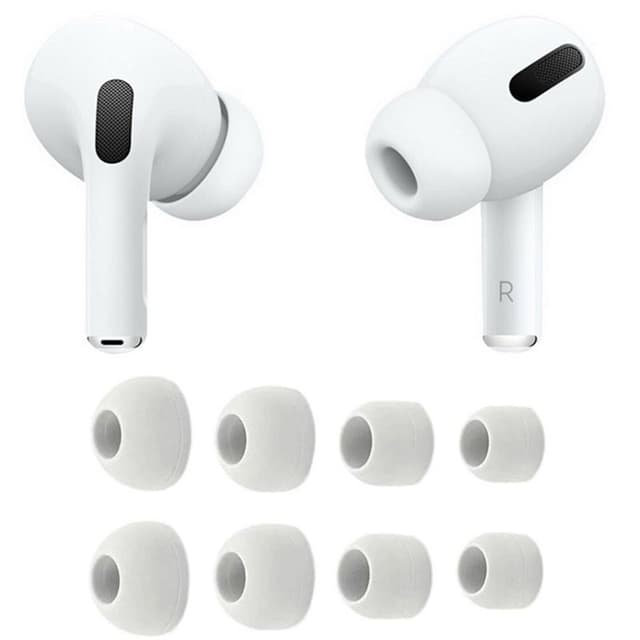 AirPods Pro silikon kuddar 8-pack (XS/S/M/L) - Vit