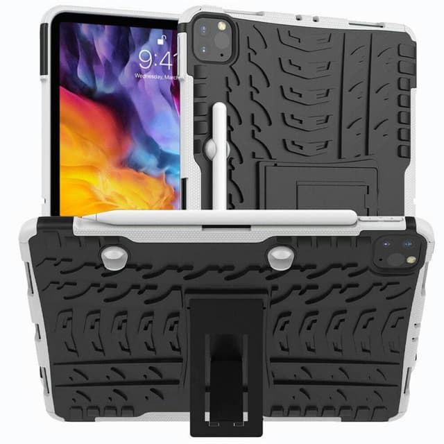 Iskunkestävä kuori jalustalla Apple iPad Pro 11 (2022) - Valkoinen