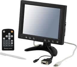 8"" TFT-farveskærm med touchscreen, fjernbetjening, pen, lyd, VGA-/USB