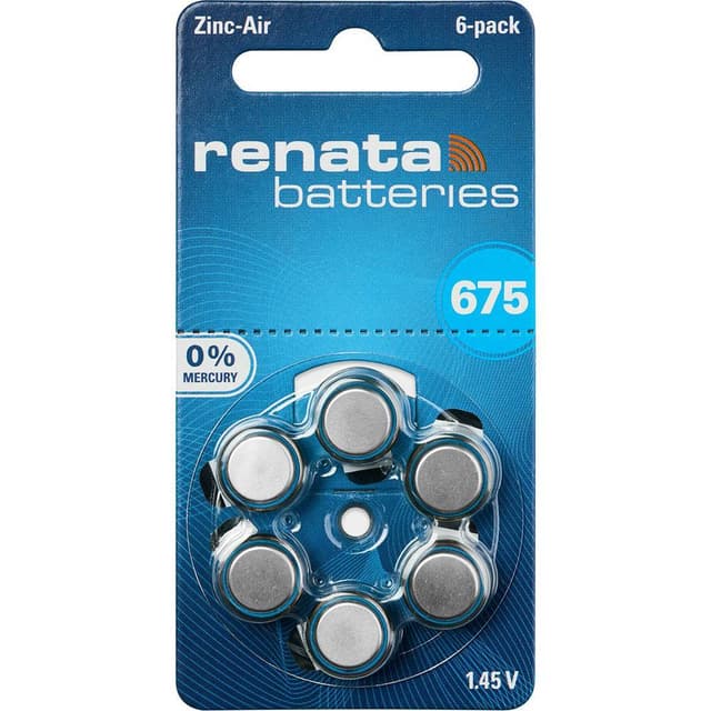 Renata Hearing Aid PR44 Knappcell ZA 675 Zink-luft 660