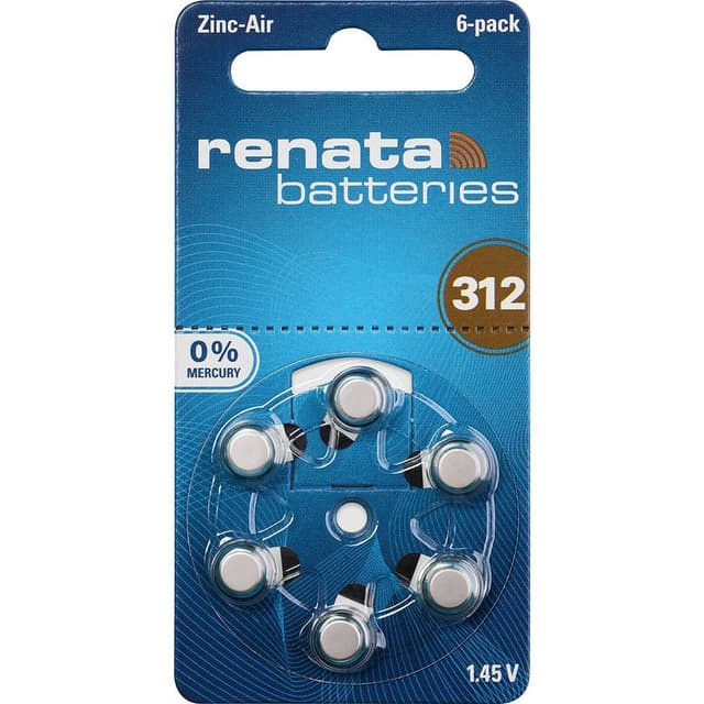 Renata Hearing Aid PR41 Knappcell ZA 312 Zink-luft 165