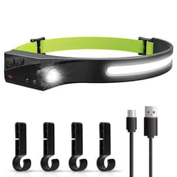 COB Outdoor Headlight USB Musta