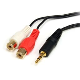 StarTech.com 6ft 3.5mm - 2x RCA, 3.5mm, Hanstik, 2 x RCA, Hunstik, 1,8 m, Sort