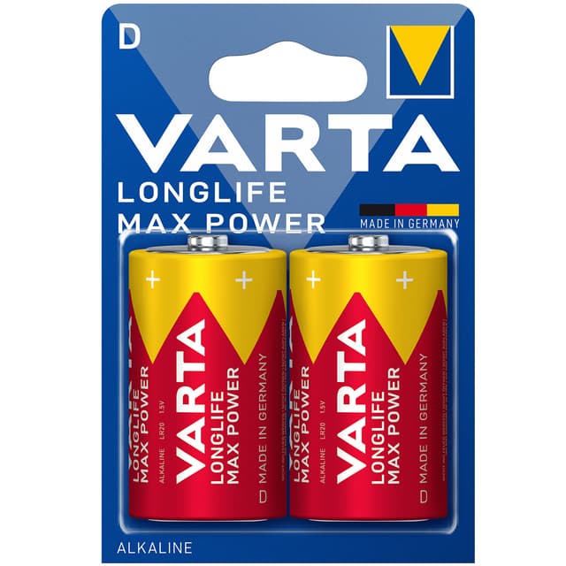Varta Longlife Max Power D / LR20 batteri 2-pakning