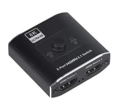 INF 2 in 1 HDMI-kytkin 8K 2.1 48Gbps 1080P 240Hz ABS Musta 3-osainen