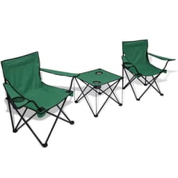 vidaXL Campingbord och 2 Stolar Tre delar
