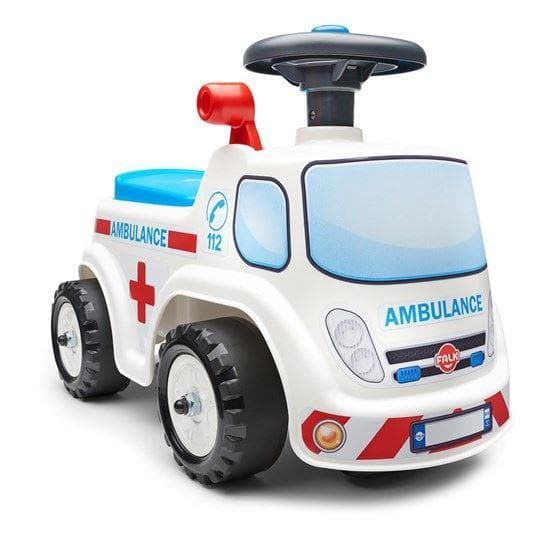 Falk Ambulance ride-on med opbevaringsrum, rat og horn