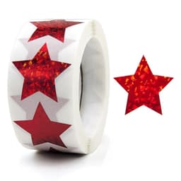 Glitter Star Stickers New Year Christmas 500-Piece Röd