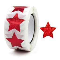 Glitter Star Stickers nytår jul 500-stykke Rød