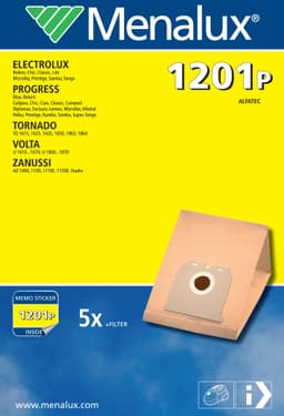 Menalux pölypussit 1201P (Electrolux/Tornado/Volta yms.)