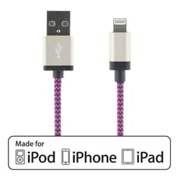 STREETZ USB - Lynkabel, MFi, stoff dekket, 1m, lilla