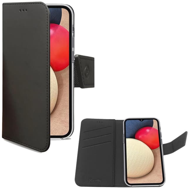 Celly Wallet Case Galaxy A02s SM-A025F Svart
