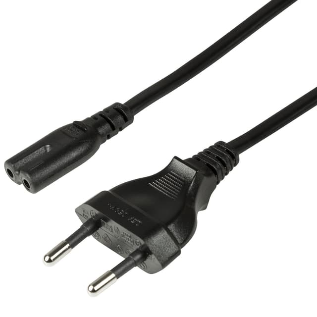 Enhetskabel Euro - C7 Svart 3m