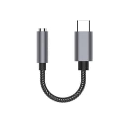 USB C till 3,5 mm adapter för hörlursuttag Grå 12.5 cm