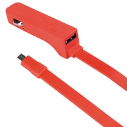 Tylt Ribbn 4.8A biloplader med Mikro USB - rød