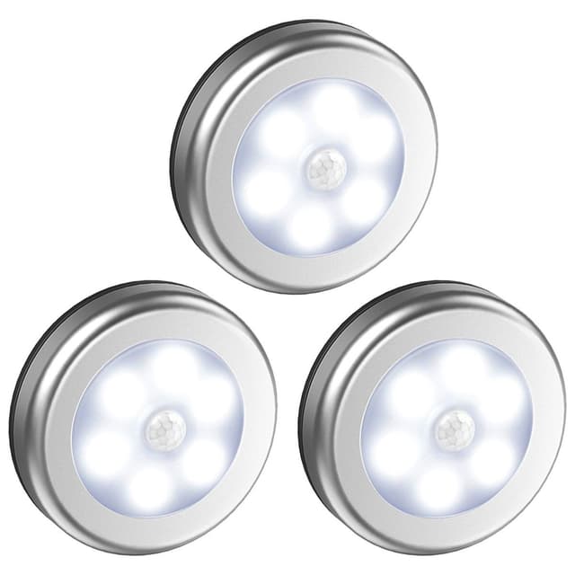 INF LED-spotlights med bevegelsessensor nattlys 3-pak Sølv