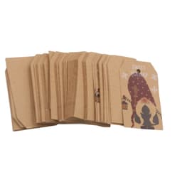 Julegavemærker Mønster B med reb 100-pak MultiColor 30x50 mm