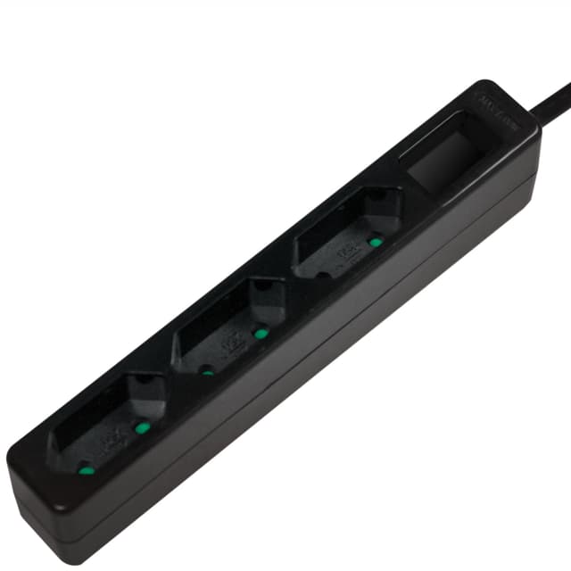Grenuttak Slim Euro 3-veis 1,5m Svart