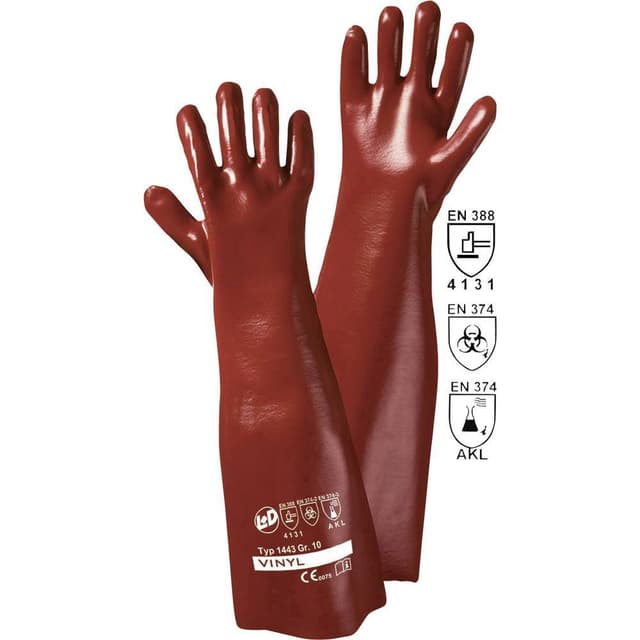 Vinyl Arbetshandske EN 388, EN 374 Cat III L+D worky