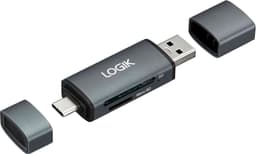 Logik 2-i-1 dubbel USB-kortläsare