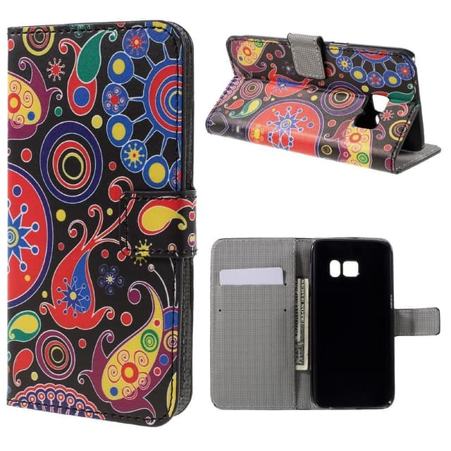 Pung Taske til Samsung Galaxy S7 - Paisley Blomster