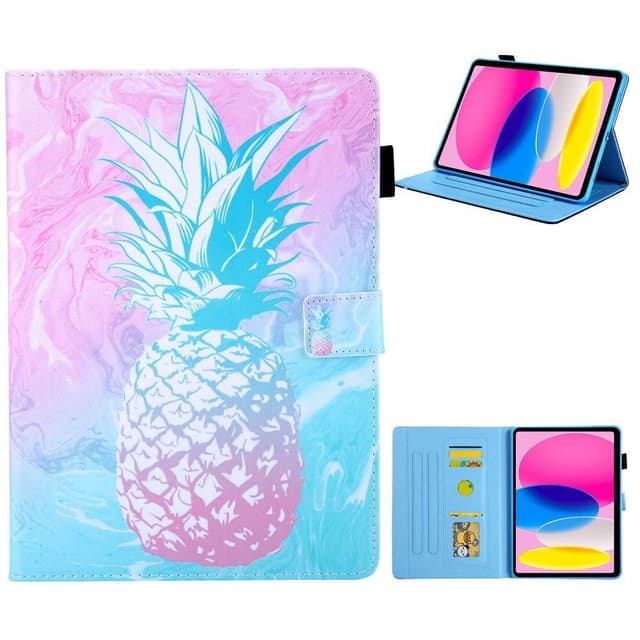 iPadille 10.9 (2022) Tablettikotelon kansi Taitettava Jalusta - Sininen Ananas