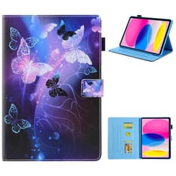 Apple iPad 10.9 2022 Sammenleggbart dekselkortholder - Lilla sommerfugl
