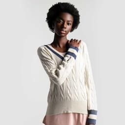 RS Racquet Cable Knit Sweater, Padel- og tennistrøye dame L