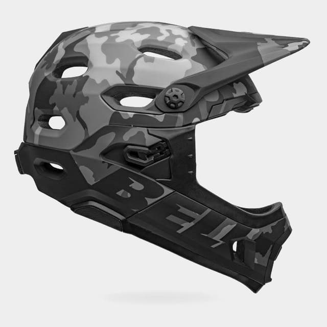 Bell Super DH Spherical MIPS Matte/Gloss Black Camo, Cykelhjälm Grå M