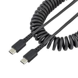 StarTech.com 50 cm USB C-laddningskabel, kraftig USB-C-spiralkabel för